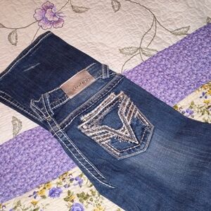 Vintage Y2K Vigoss Women's Jeans Pants Bling 5 Stretch Boot Cut Bling